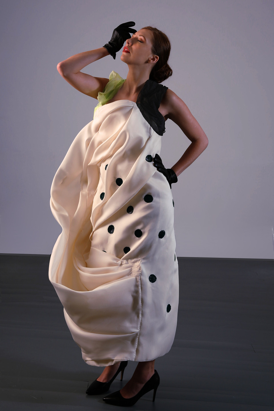 Angelo Fair Couture Zebaline Draped Dress Haute Couture Week Dress