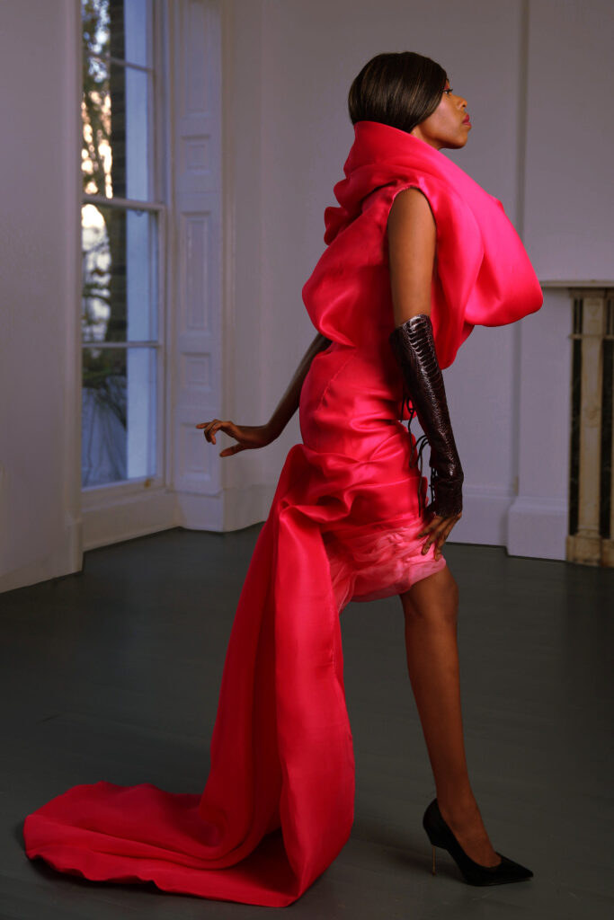 Angelo Fair Couture Silk Dress Haute Couture Week